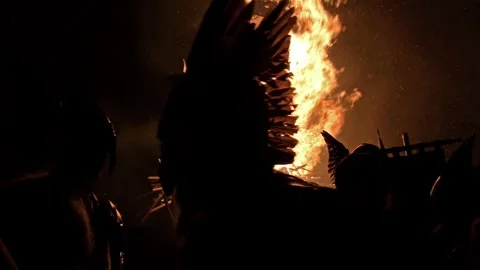Up Helly aa slow mo 09 Stock Footage 300859928