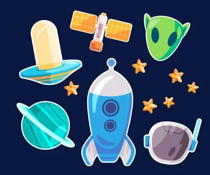 Helm astronout rocket space galaxy universe ufo spaceship transport alien a.. Stock Illustration