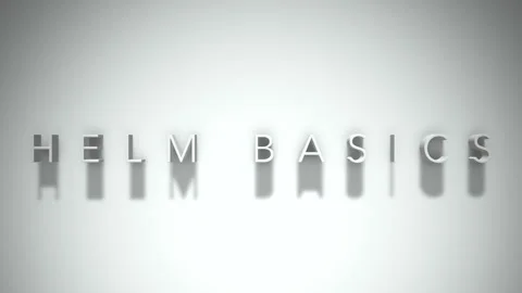 Helm basics 3D title animation with shadows on a white background Stock Footage 297216240