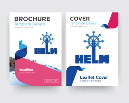 Helm brochure flyer design template Free Stock Illustration