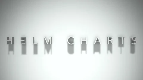 Helm charts 3D title animation with shadows on a white background Stock Footage 296926094