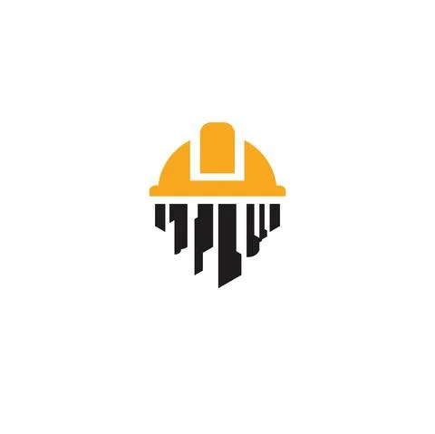 Helm, helmet, maintain, construction a building logo Template. Stock Illustration