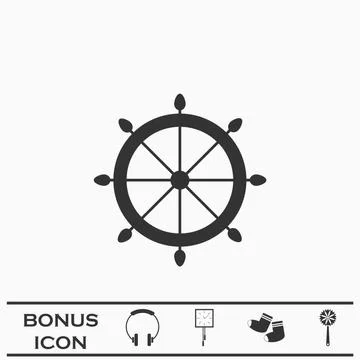 Helm icon flat. Stock Illustration