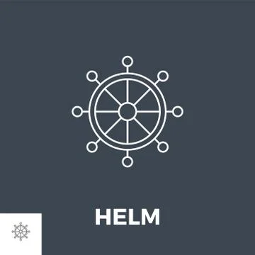 Helm Line Icon Stock Illustration