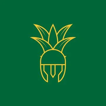 Helm with pineapple logo design vector graphic symbol icon illustration cre.. Stock Illustration