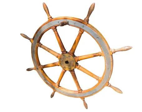 Helm of sailing boat Stock Photos