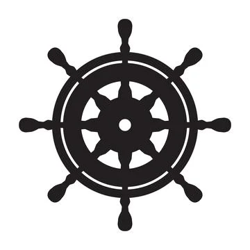 Helm vector icon Anchor logo boat Nautical maritime sea ocean illustration Stock Illustration