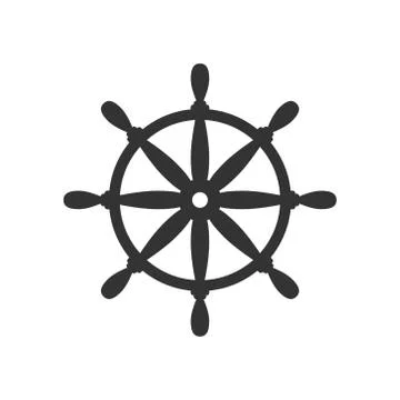 Helm wheel icon in flat style. Navigate steer vector illustration on white is イラスト素材