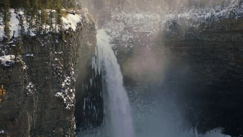 Helmcken Falls, waterfall in Wells Gray Park, B.C. slomo, 4k Stock Footage 294607210