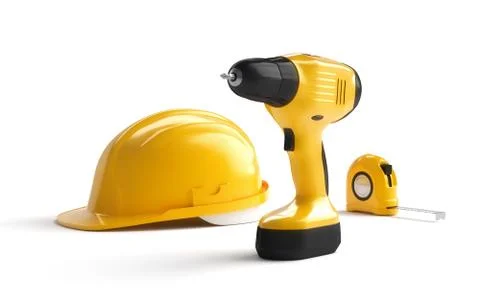 Helmet and construction tools Stock Illustration
