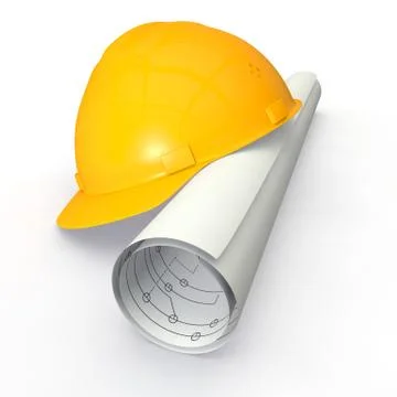 Helmet and drawing Stock Illustration