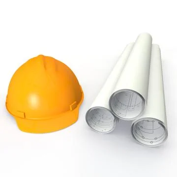 Helmet and drawing Stock Illustration