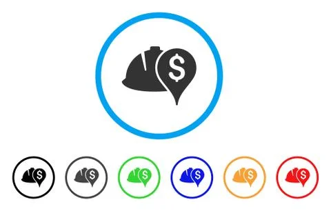 Helmet And Money Pointer Rounded Icon イラスト素材