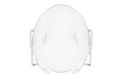 Helmet Back View Wireframe Stock Illustration