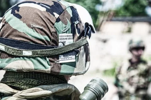 Helmet with banknote Stock Photos
