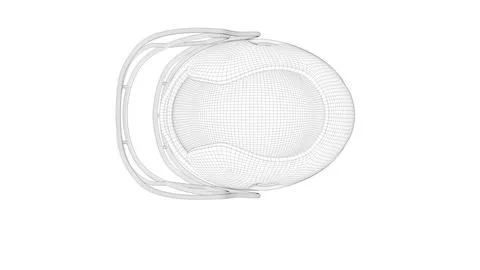 Helmet Bottom View Wireframe Stock Illustration