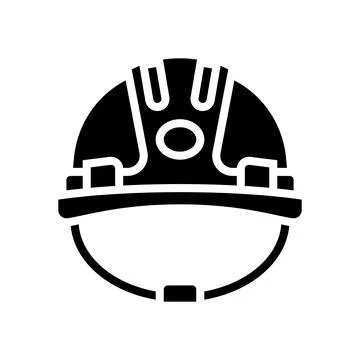 Helmet builder glyph icon vector illustration Stock Illustration