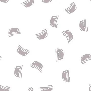 Helmet builder hat accessory glyph vector seamless pattern Stock Illustration