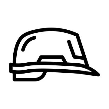 Helmet builder hat accessory line icon vector illustration Stock Illustration