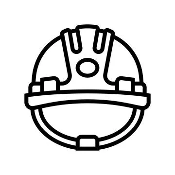 Helmet builder line icon vector illustration Stock Illustration