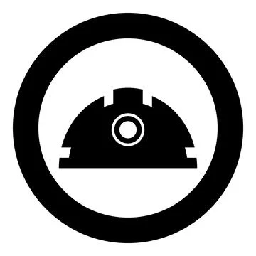 Helmet for construction safety hard hat icon in circle round black color vect 스톡 일러스트