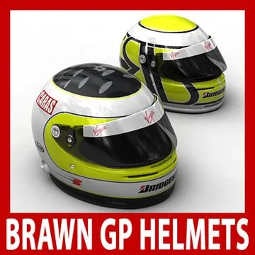 Helmet F1 2009 Rubens Barrichello and Jenson Button 3D Model
