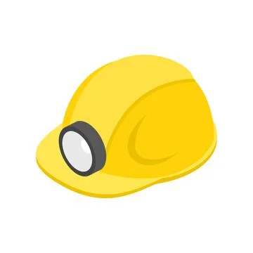 Helmet with flashlight 3d isometric icon Stock Illustration