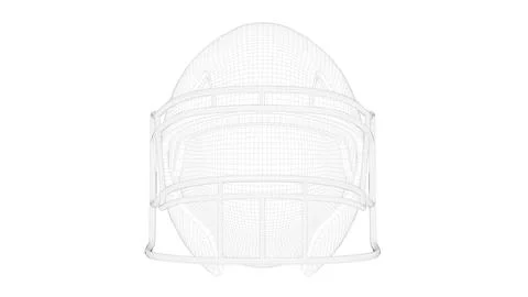Helmet Front View Wireframe Stock Illustration