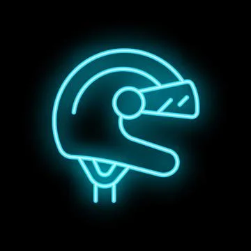 Helmet gear icon neon vector Stock Illustration