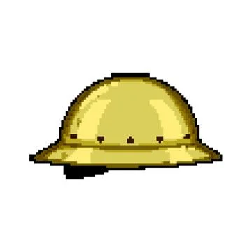 Helmet hard hat pixel art vector illustration Stock Illustration
