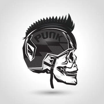 Helmet head skull Stock Illustration