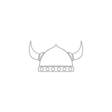 Helmet with horn. flat vector icon Stock Illustration