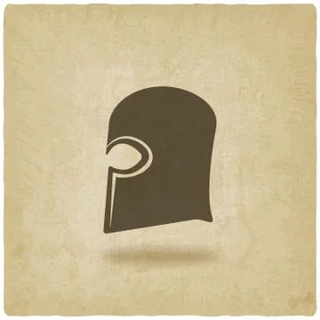 Helmet icon old background Illustrazione stock