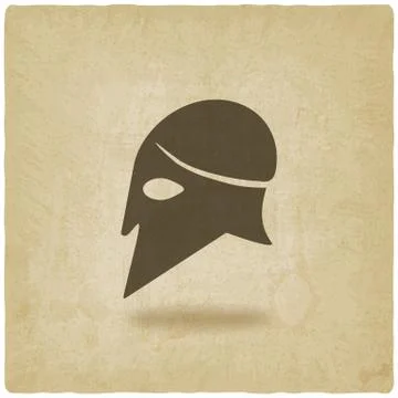 Helmet icon old background Stock Illustration