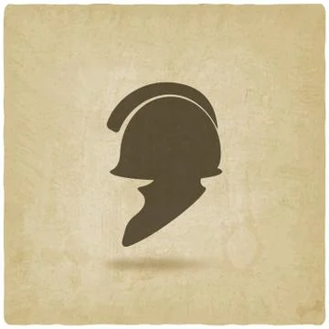 Helmet icon old background Stock Illustration