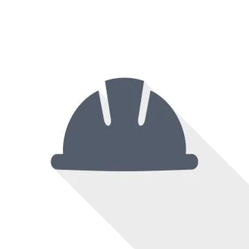 Helmet icon, safety, engineer, worker concept flat design vector illustration Stock Illustration