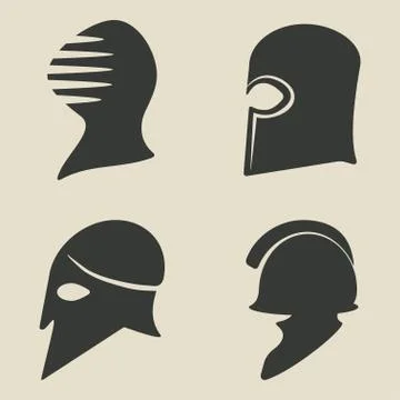 Helmet icon set Stock Illustration