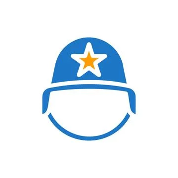 Helmet icon solid blue orange colour military symbol perfect. Stock Illustration