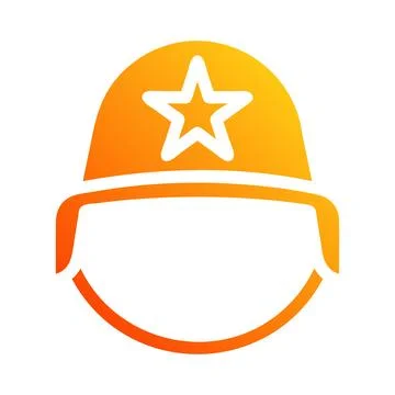 Helmet icon solid gradient red style military illustration vector army elem.. 库存插图