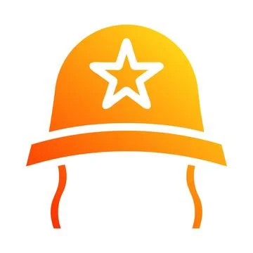 Helmet icon solid gradient red style military illustration vector army elem.. Illustrazione stock