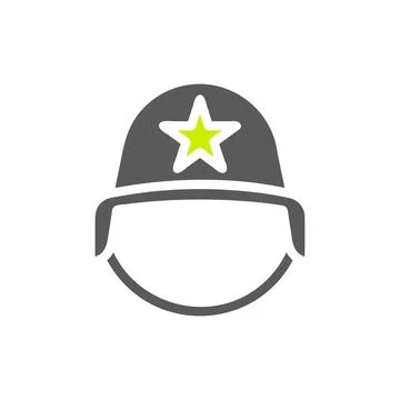 Helmet icon solid grey vibrant green colour military symbol perfect. Stock Illustration