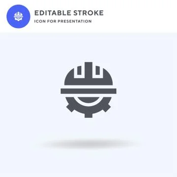 Helmet icon vector, filled flat sign, solid pictogram isolated on white, logo Stock Illustration