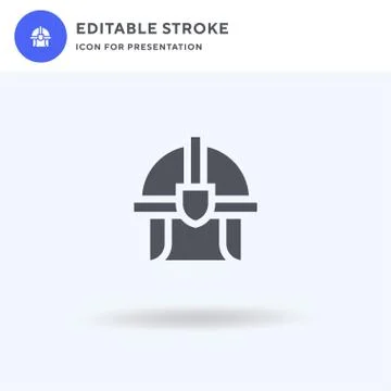 Helmet icon vector, filled flat sign, solid pictogram isolated on white, logo Stock Illustration