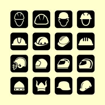 Helmet icons Stock Illustration