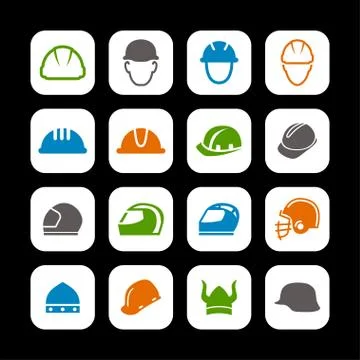 Helmet icons Stock Illustration