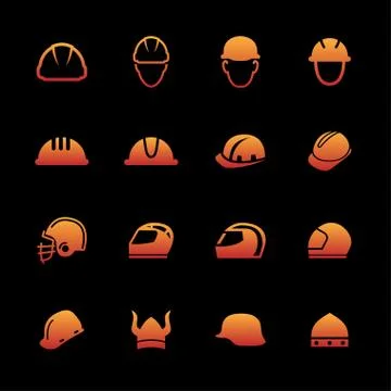 Helmet icons Stock Illustration