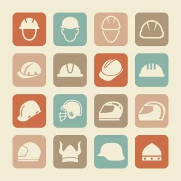 Helmet icons Illustrazione stock