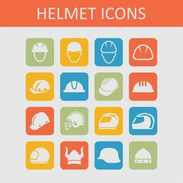 Helmet icons Stock Illustration
