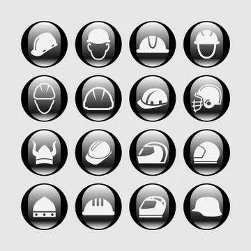 Helmet icons Stock Illustration