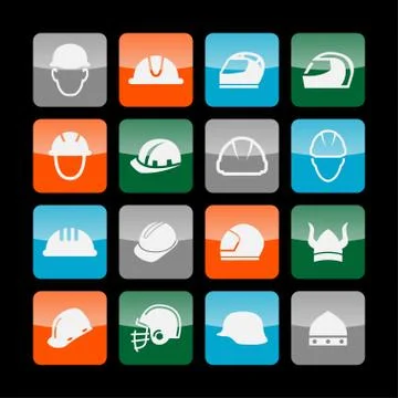 Helmet icons Stock Illustration